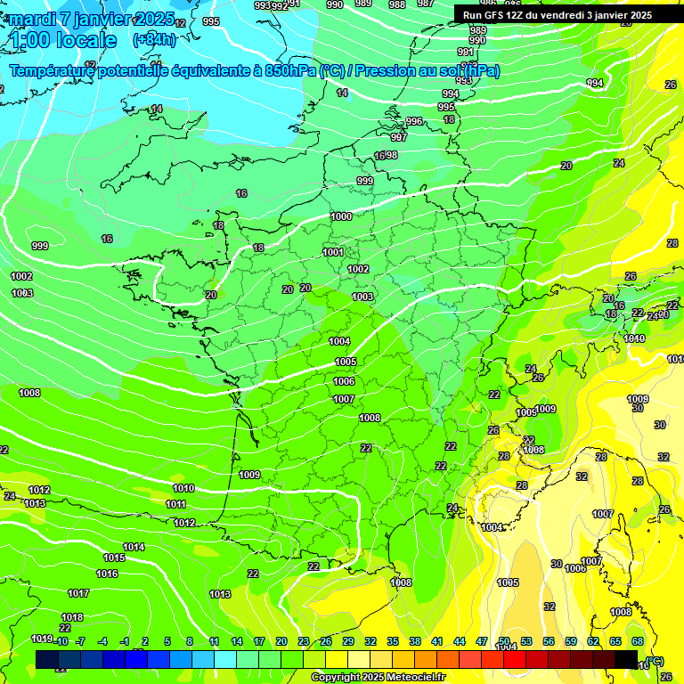 Modele GFS - Carte prvisions 