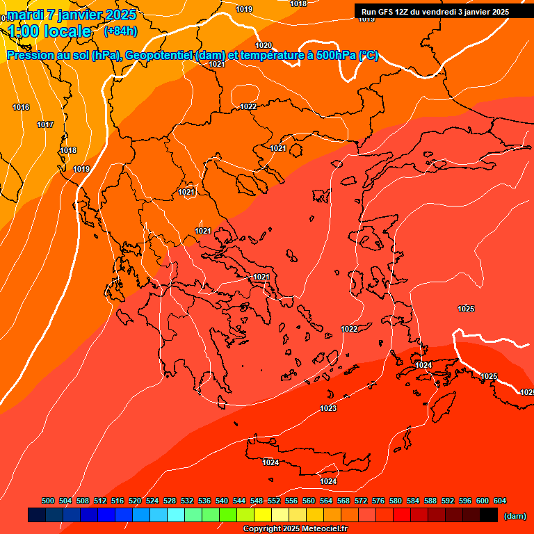 Modele GFS - Carte prvisions 