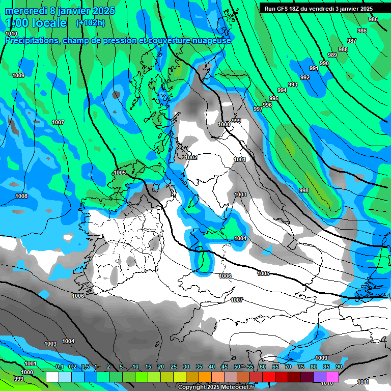 Modele GFS - Carte prvisions 