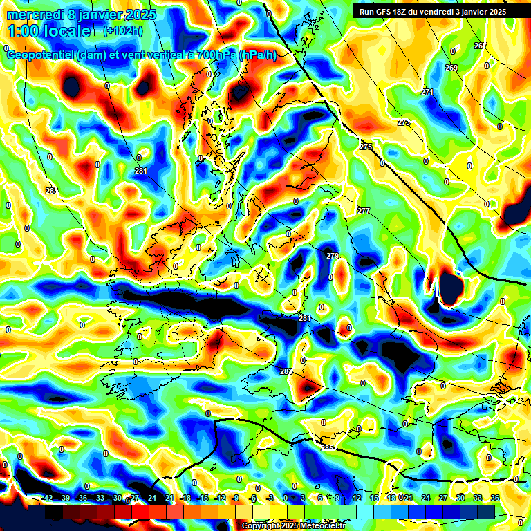 Modele GFS - Carte prvisions 