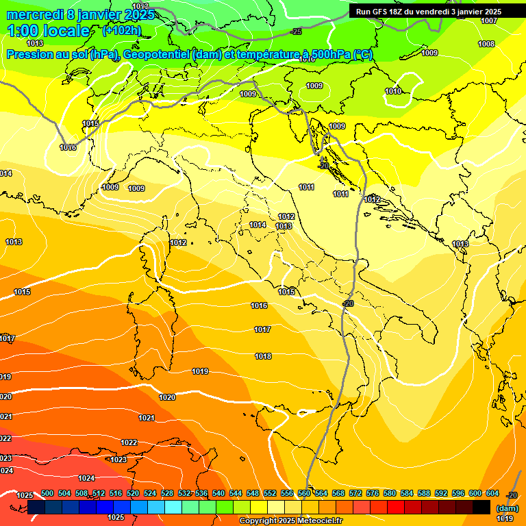 Modele GFS - Carte prvisions 