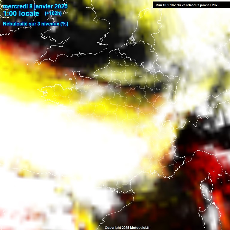 Modele GFS - Carte prvisions 