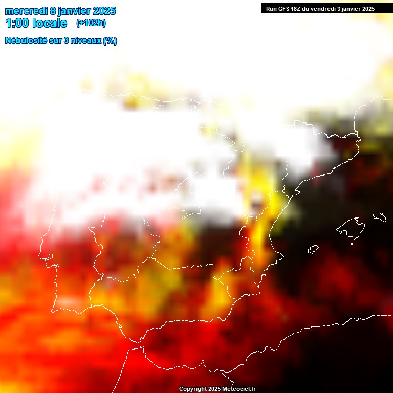 Modele GFS - Carte prvisions 