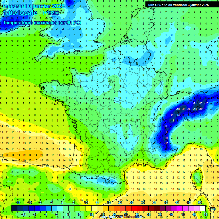 Modele GFS - Carte prvisions 