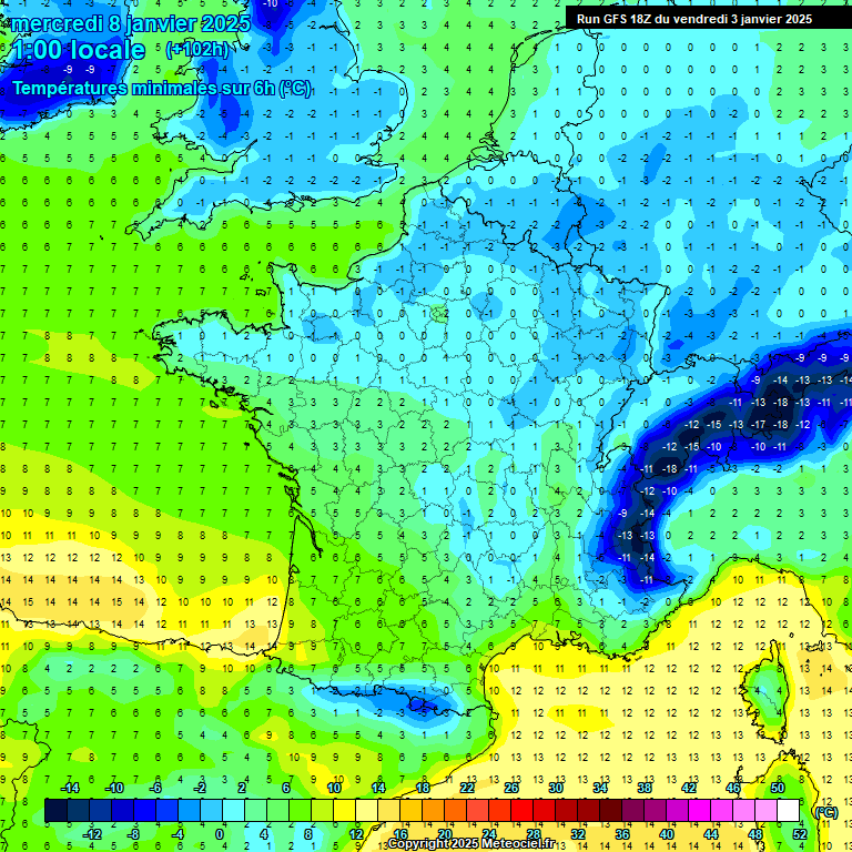 Modele GFS - Carte prvisions 