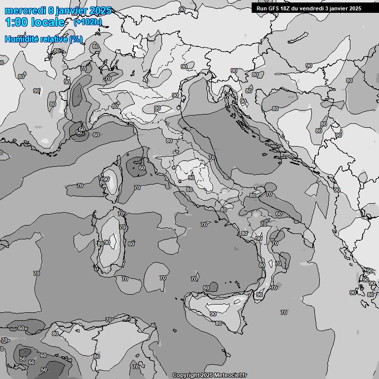 Modele GFS - Carte prvisions 