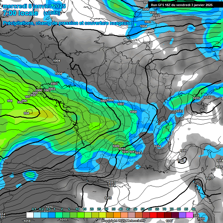 Modele GFS - Carte prvisions 