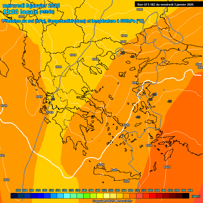 Modele GFS - Carte prvisions 