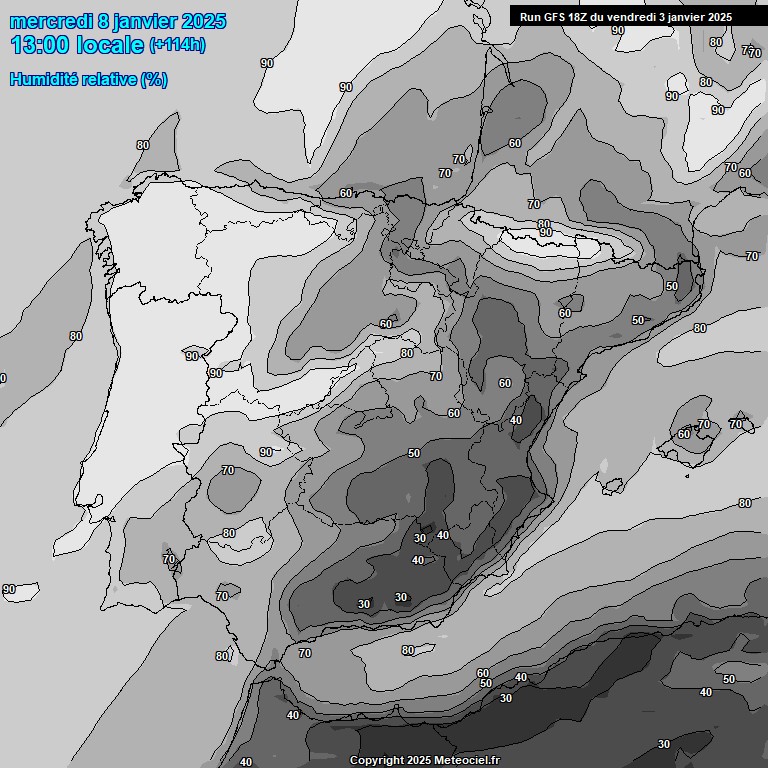 Modele GFS - Carte prvisions 