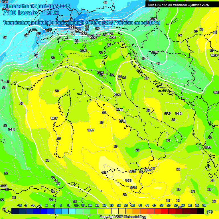 Modele GFS - Carte prvisions 