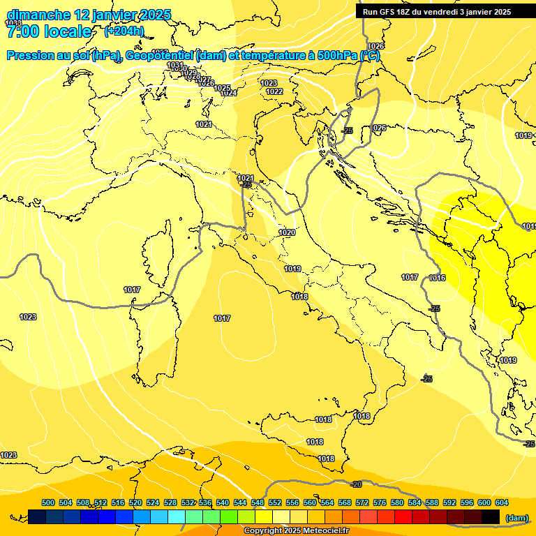 Modele GFS - Carte prvisions 