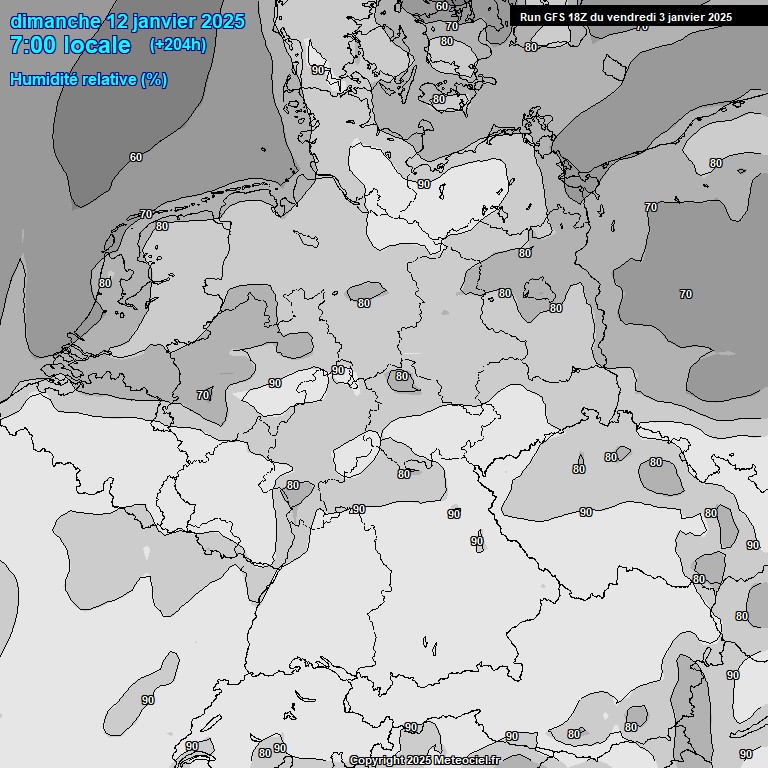 Modele GFS - Carte prvisions 