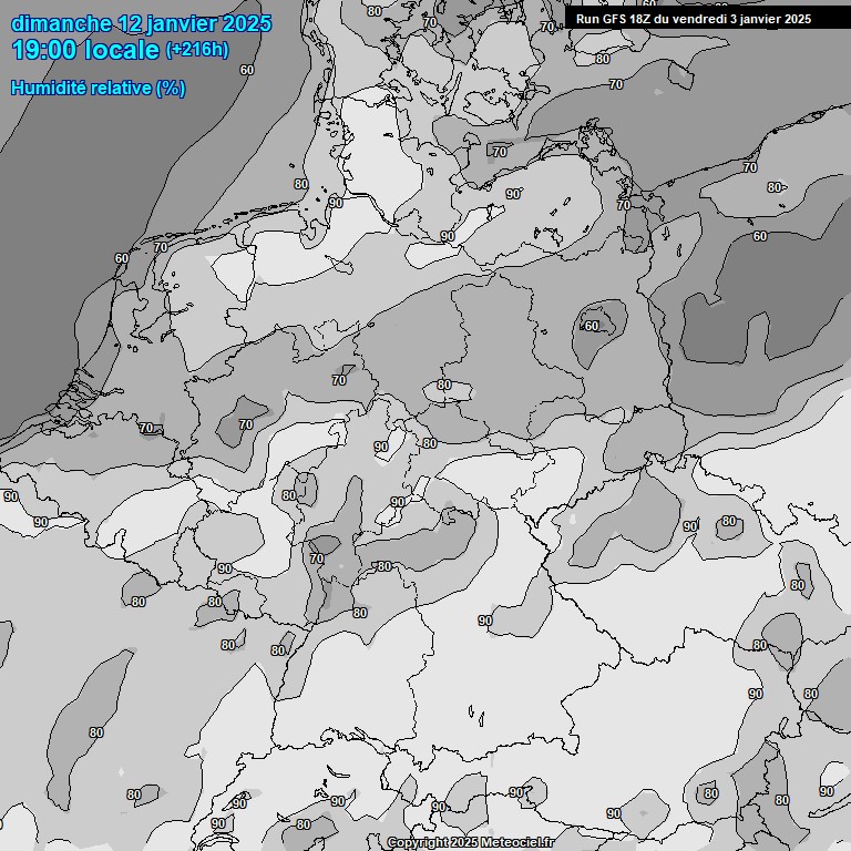 Modele GFS - Carte prvisions 