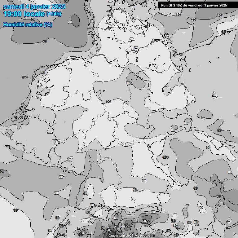 Modele GFS - Carte prvisions 