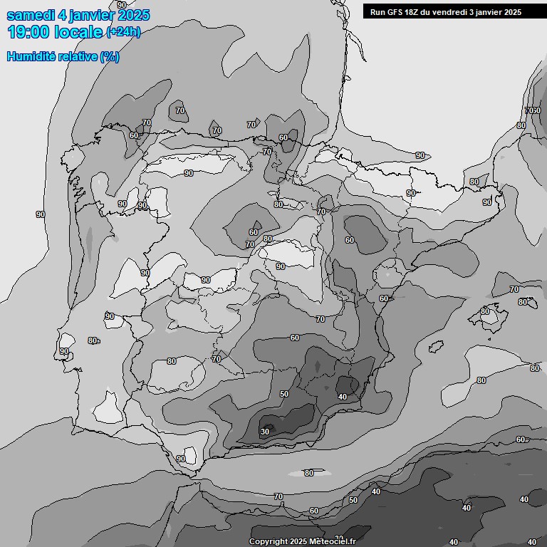 Modele GFS - Carte prvisions 