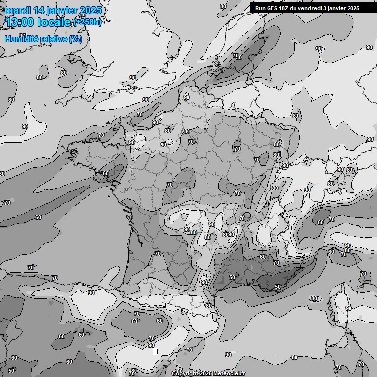 Modele GFS - Carte prvisions 