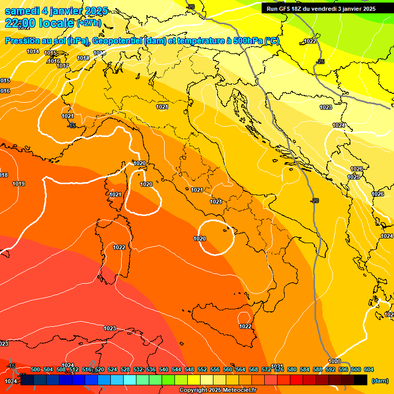 Modele GFS - Carte prvisions 