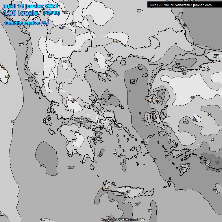 Modele GFS - Carte prvisions 