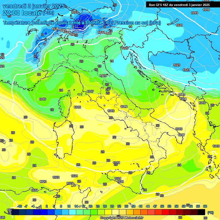 Modele GFS - Carte prvisions 