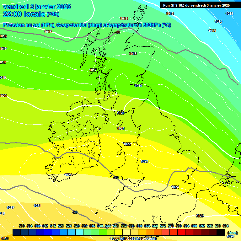 Modele GFS - Carte prvisions 