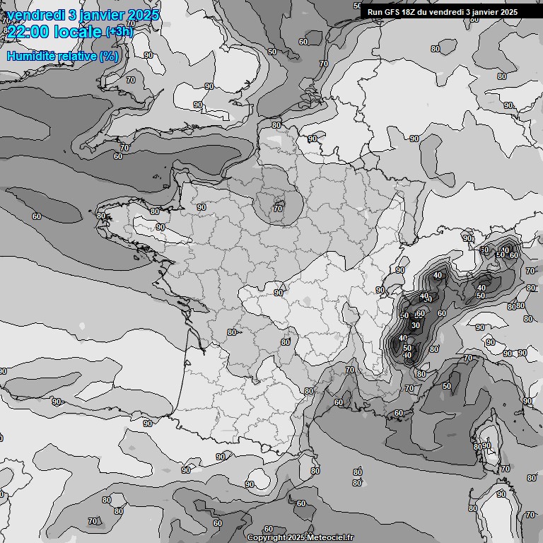 Modele GFS - Carte prvisions 