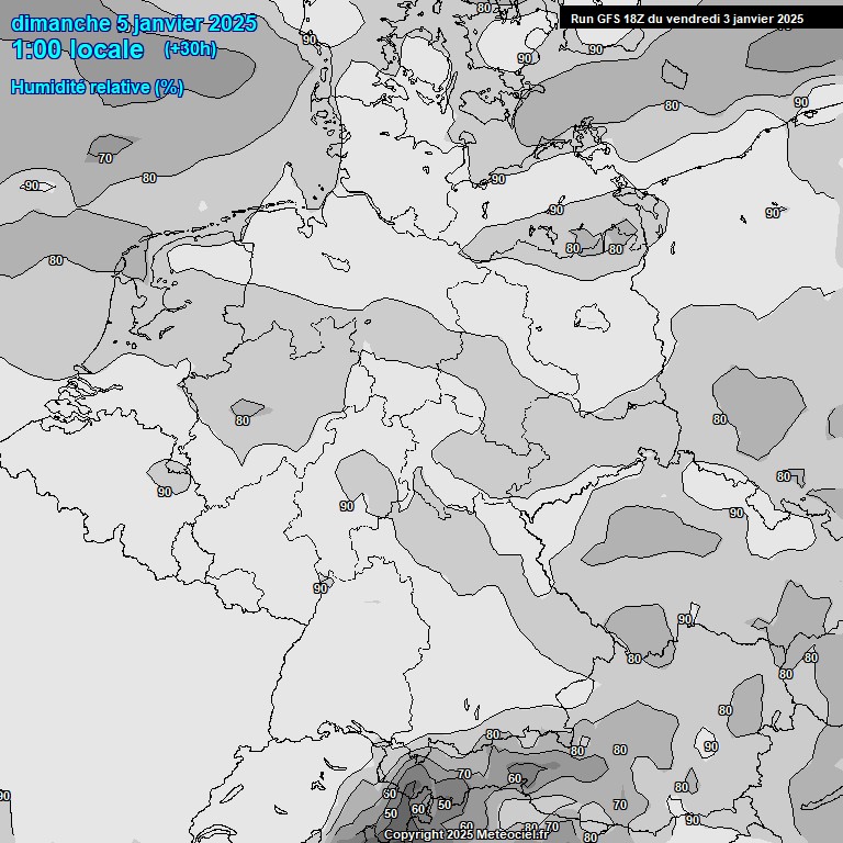 Modele GFS - Carte prvisions 