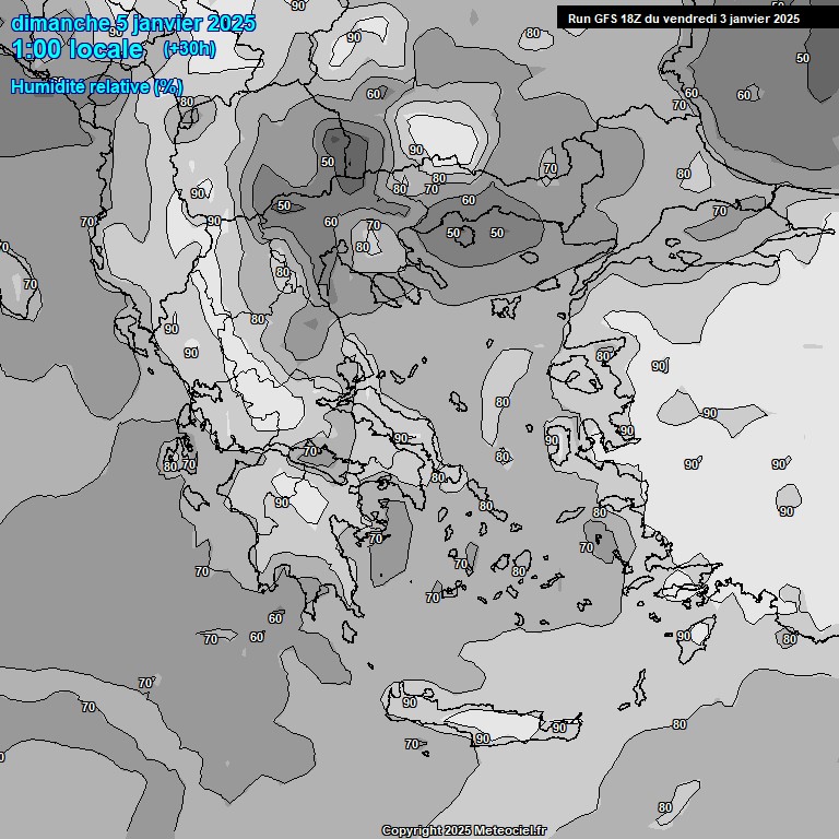 Modele GFS - Carte prvisions 