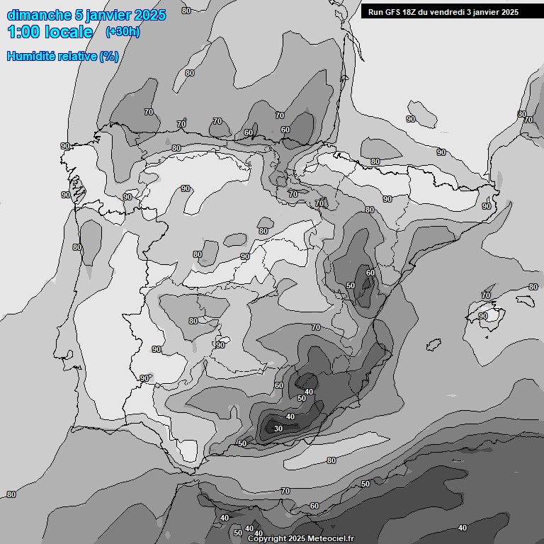 Modele GFS - Carte prvisions 