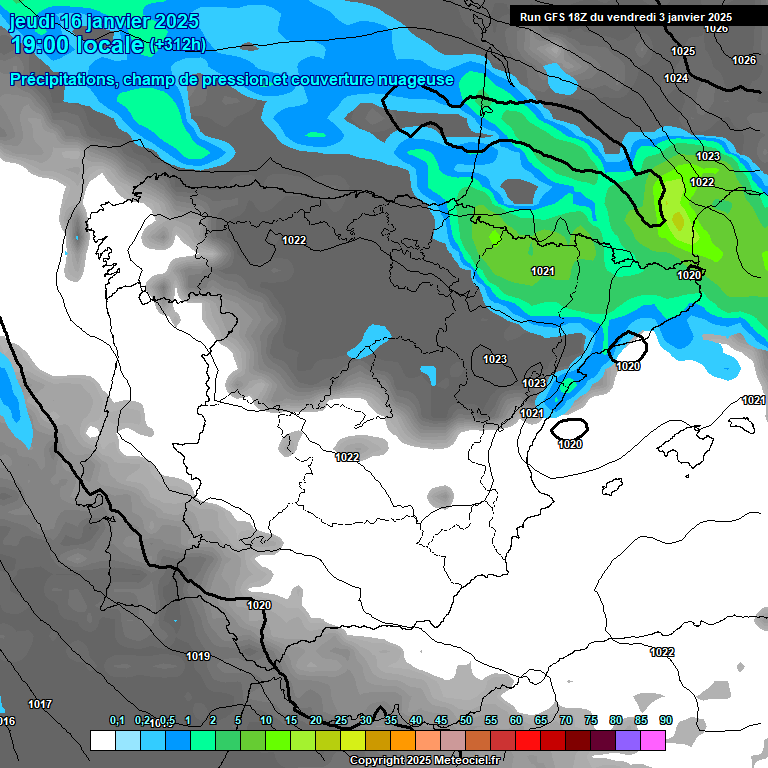 Modele GFS - Carte prvisions 