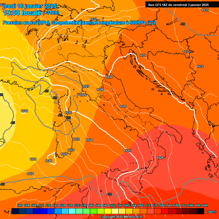 Modele GFS - Carte prvisions 