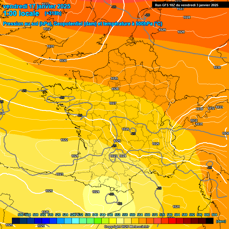 Modele GFS - Carte prvisions 