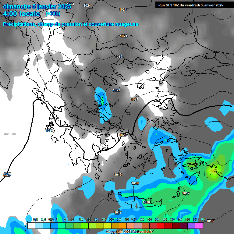 Modele GFS - Carte prvisions 