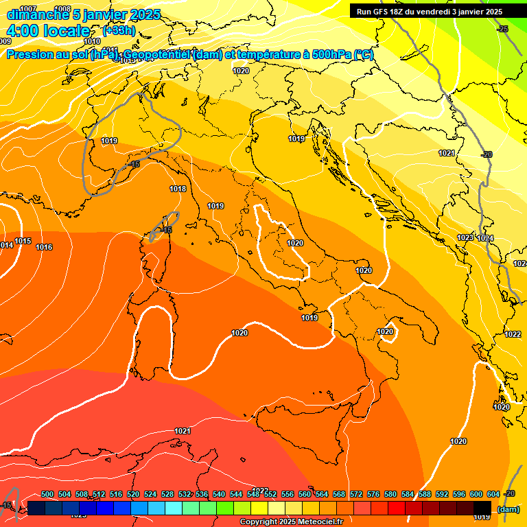 Modele GFS - Carte prvisions 