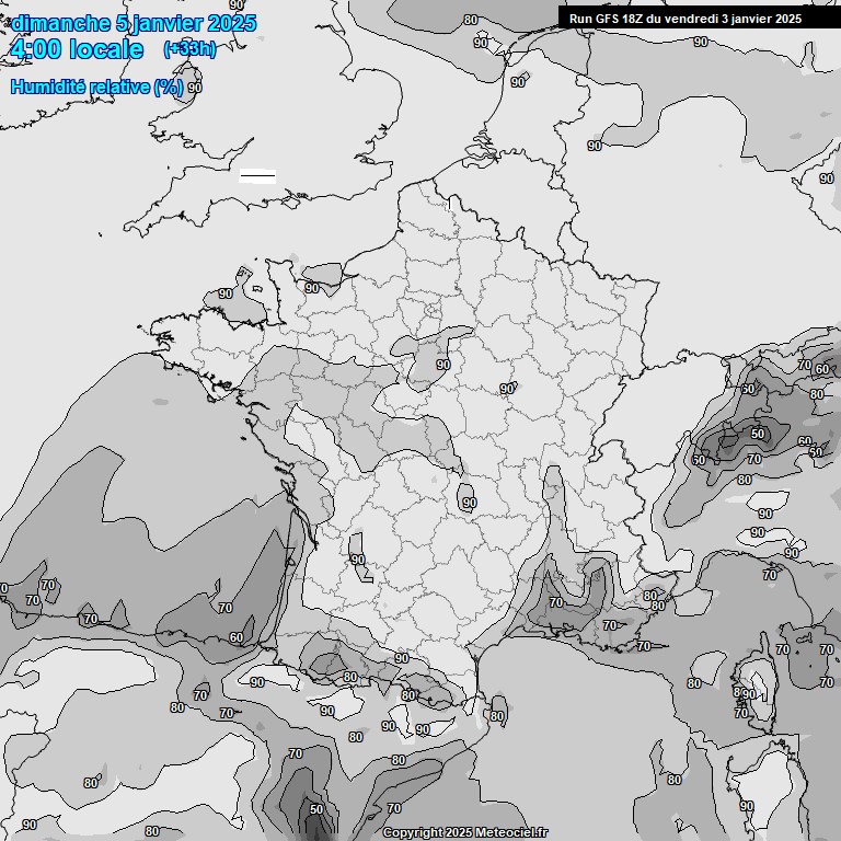 Modele GFS - Carte prvisions 