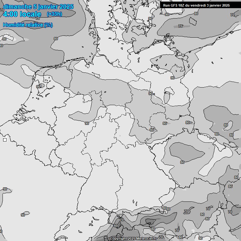 Modele GFS - Carte prvisions 