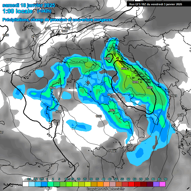 Modele GFS - Carte prvisions 