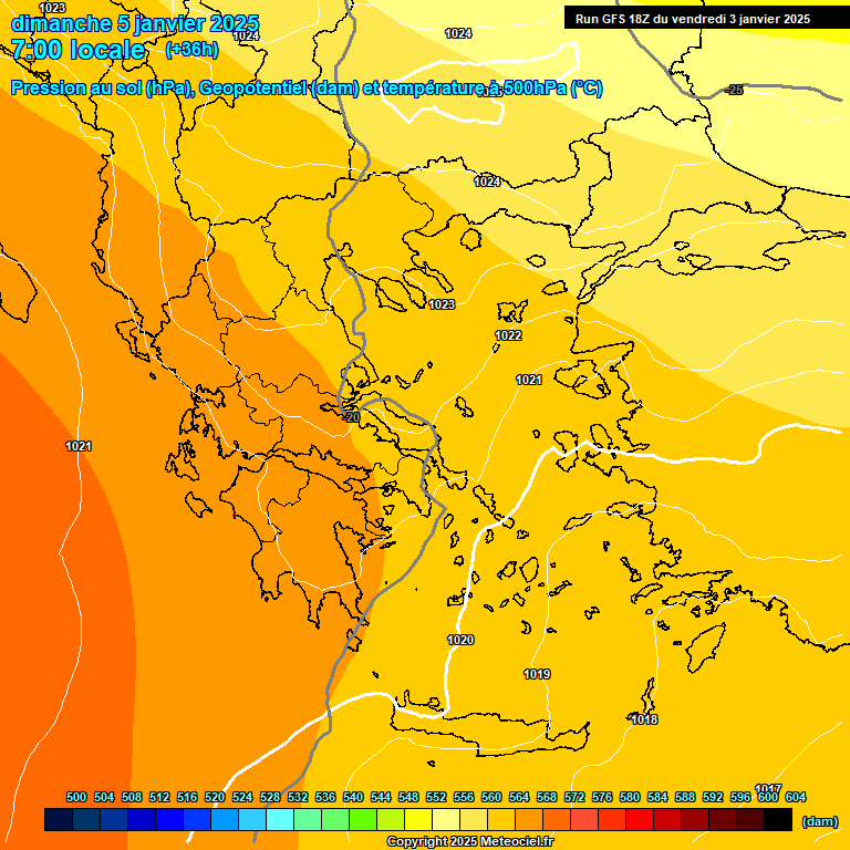 Modele GFS - Carte prvisions 