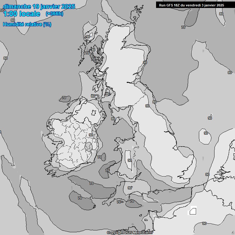 Modele GFS - Carte prvisions 