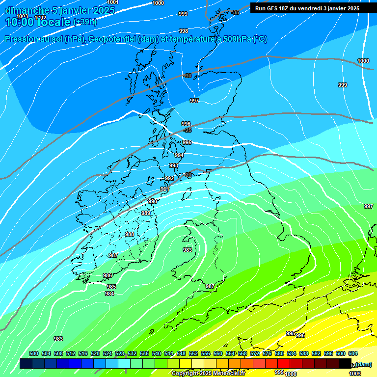 Modele GFS - Carte prvisions 