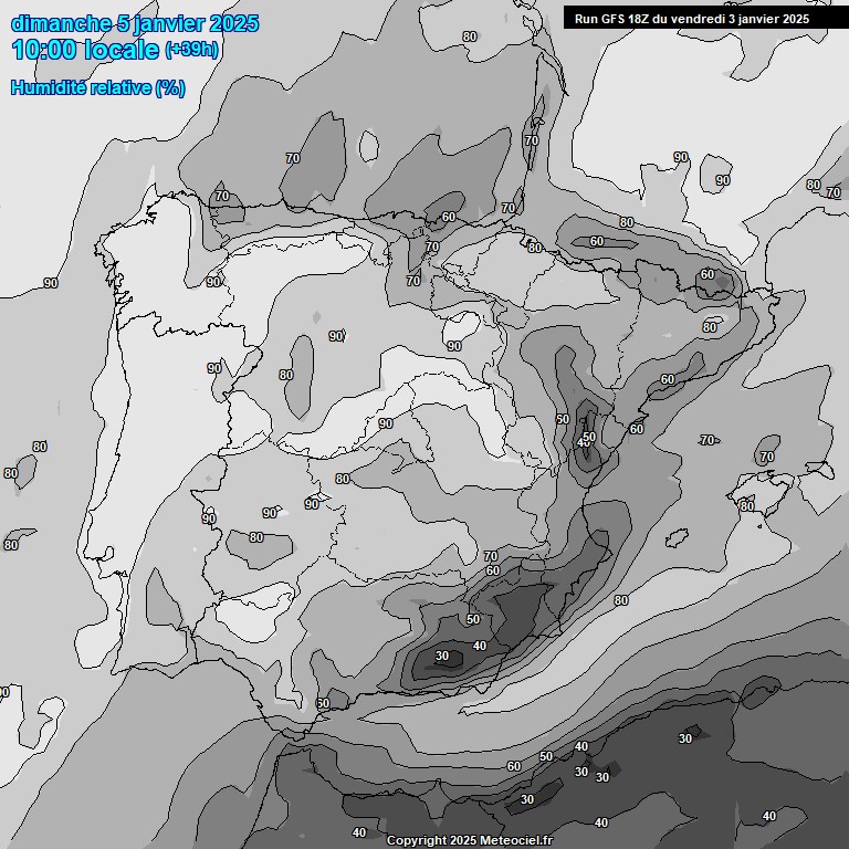 Modele GFS - Carte prvisions 