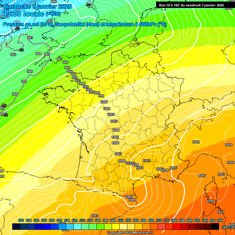 Modele GFS - Carte prvisions 