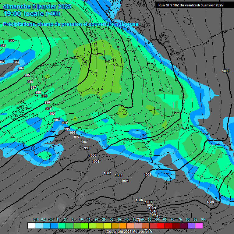 Modele GFS - Carte prvisions 