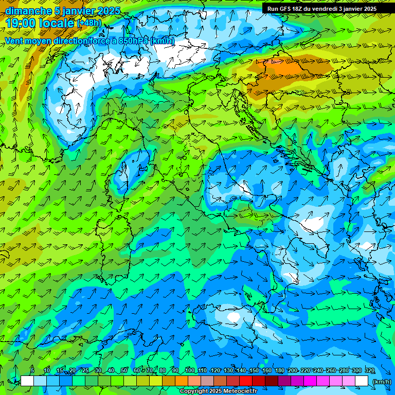 Modele GFS - Carte prvisions 