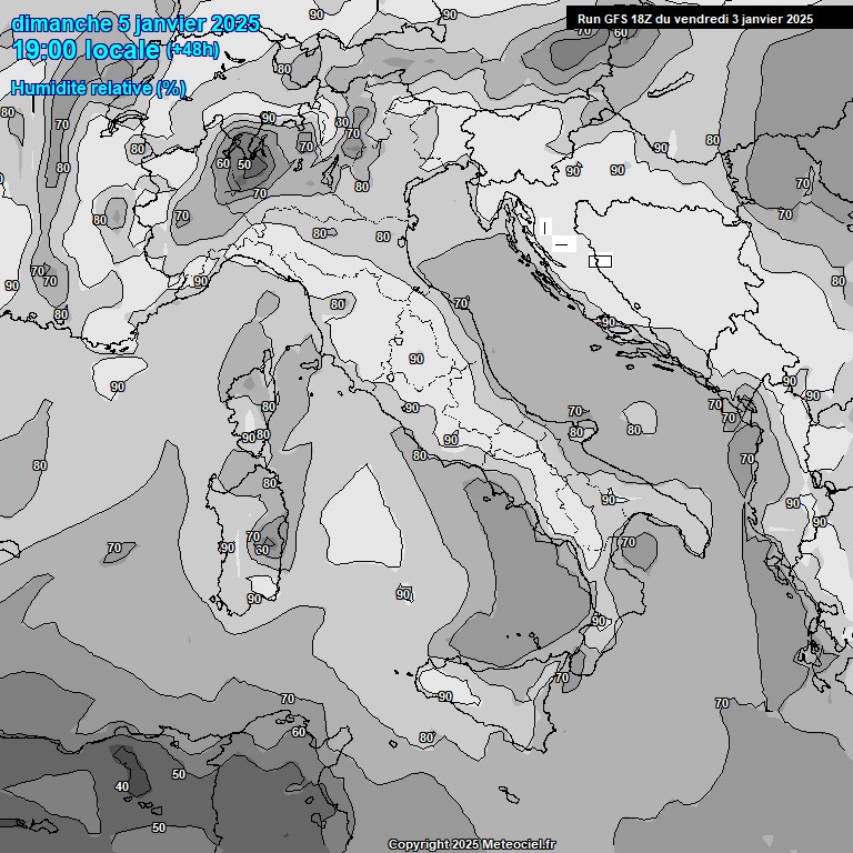 Modele GFS - Carte prvisions 