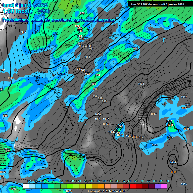 Modele GFS - Carte prvisions 