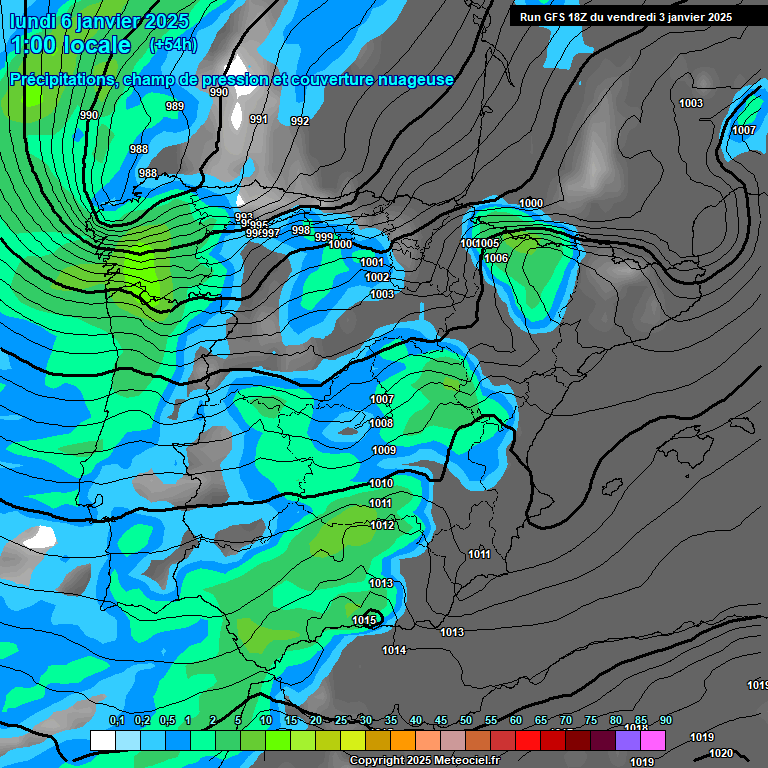 Modele GFS - Carte prvisions 