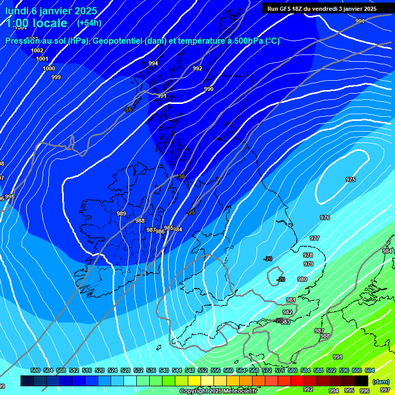 Modele GFS - Carte prvisions 