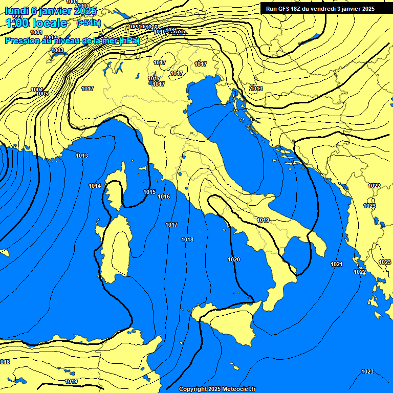 Modele GFS - Carte prvisions 