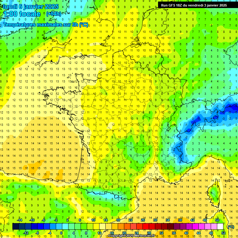 Modele GFS - Carte prvisions 