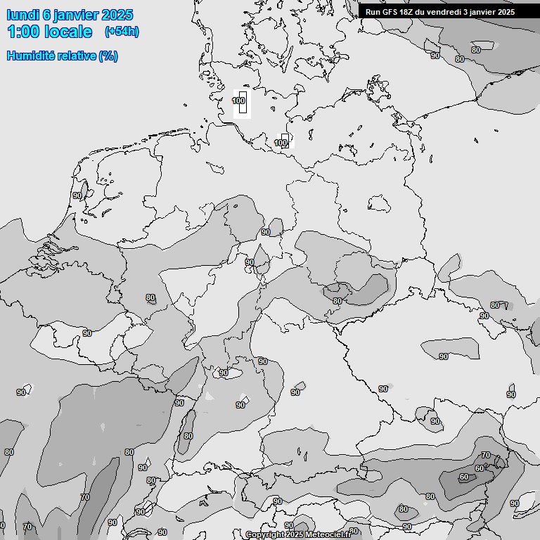 Modele GFS - Carte prvisions 